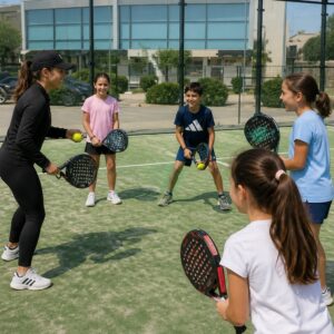 instructura con niños pista paddel